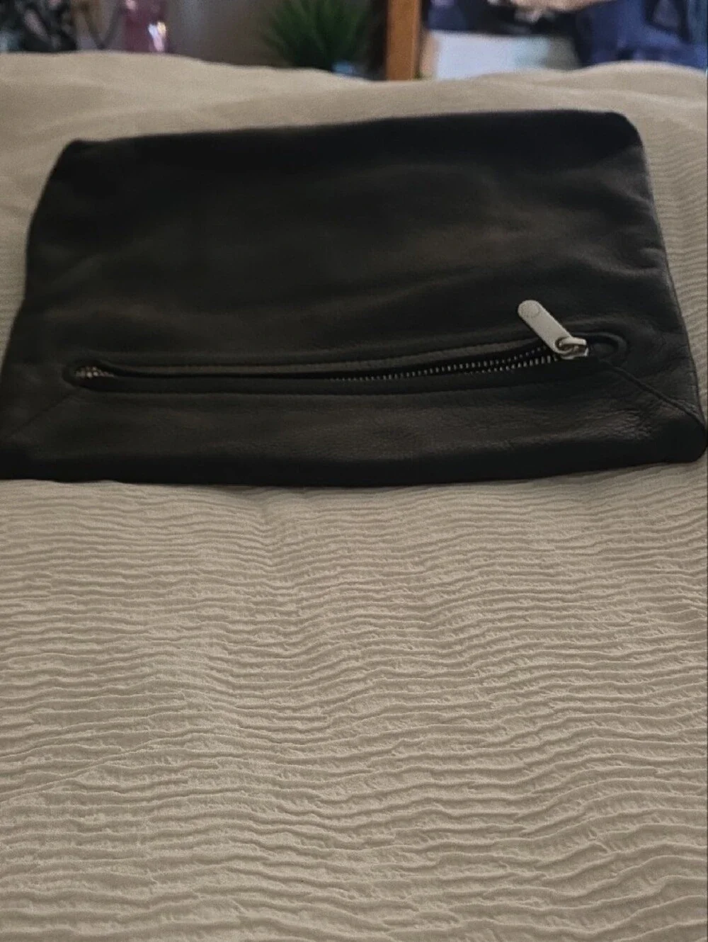 Marc by Marc Jacobs Black Leather Messenger Clutch with Front Zip